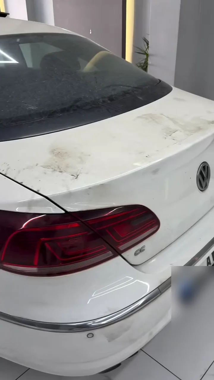 Ankara boya koruma öncesi kirli ve lekeli bagaj kapağı
